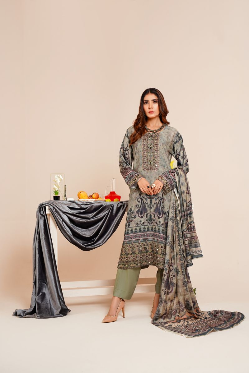 Silver Grey Silk Unstitched